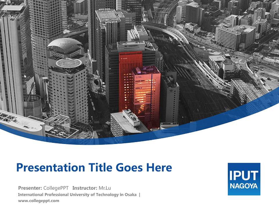 International Professional University of Technology in Osaka Course/Courseware Creation PPT Template4:3 ratio PPT effect preview image5