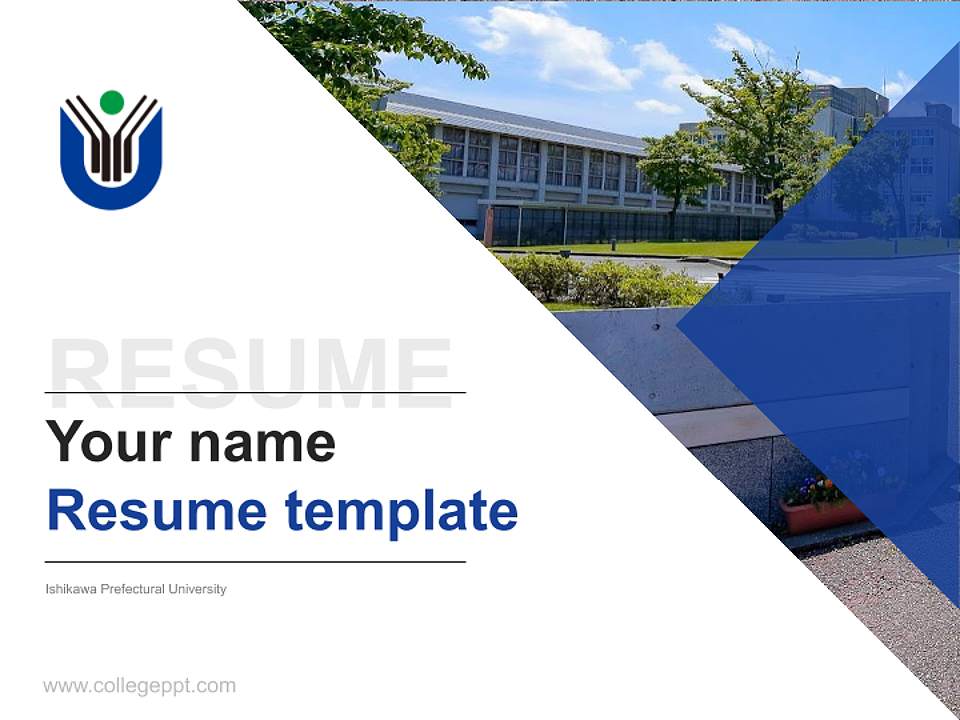 Ishikawa Prefectural University Resume PPT Template4:3 ratio PPT effect preview image5