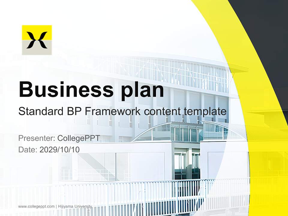 Hijiyama University Competition/Entrepreneurship Contest PPT Template4:3 ratio PPT effect preview image9