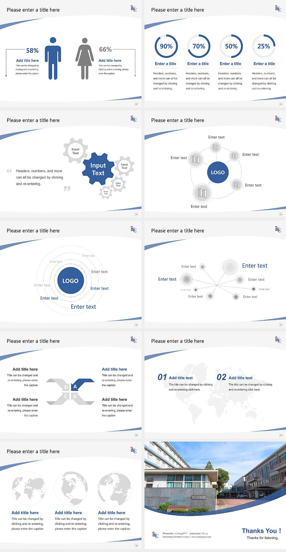 Ichinomiya Kenshin College Course/Courseware Creation PPT Template4:3 ratio PPT effect preview image4