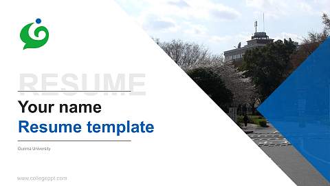 Gunma University Resume PPT Template