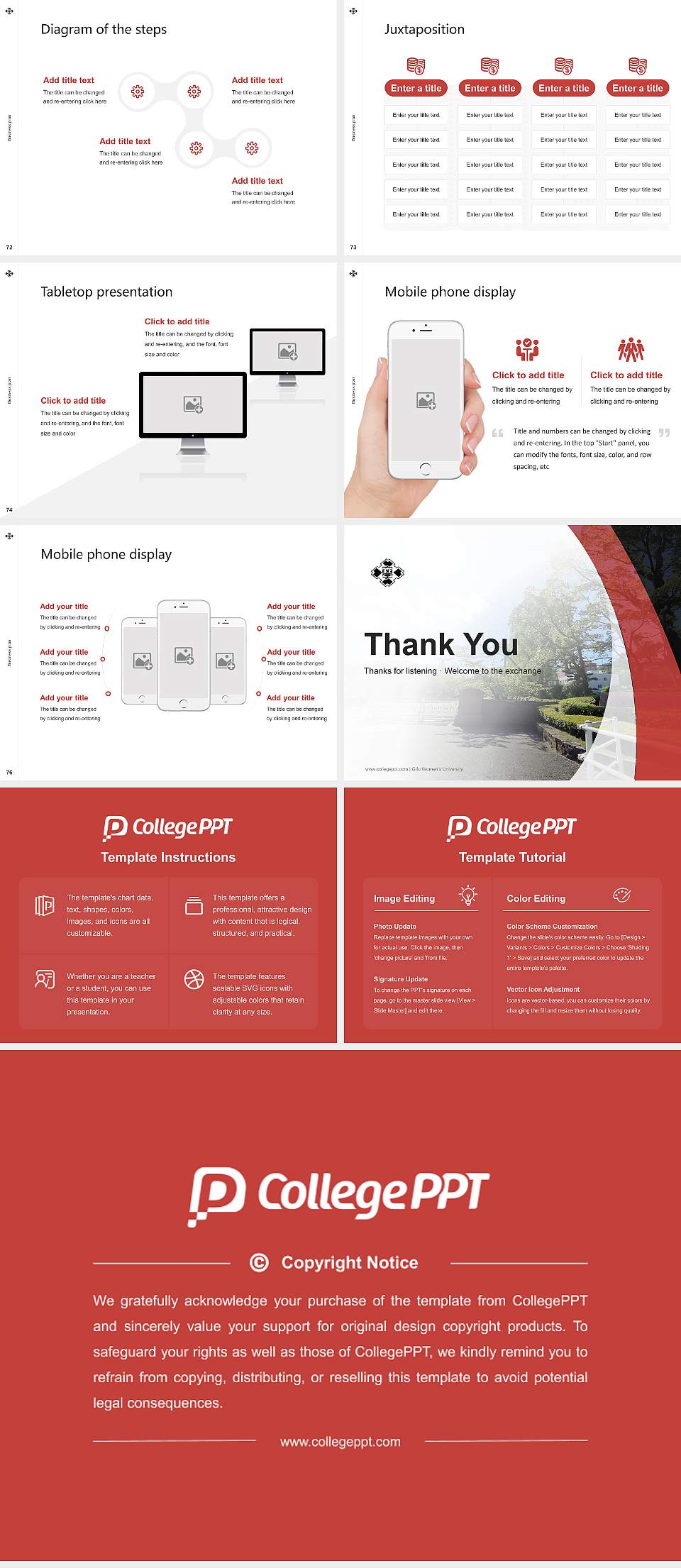 Gifu Women’s University Competition/Entrepreneurship Contest PPT Template4:3 ratio PPT effect preview image9