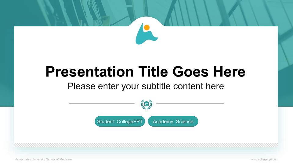 Hamamatsu University School of Medicine National Scholarship Defense PPT Template16:9 ratio PPT effect preview image