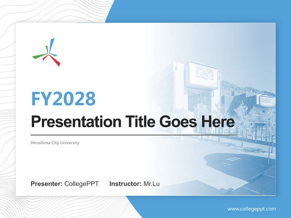 Hiroshima City University Academic Presentation/Research Findings Report PPT Template4:3 ratio PPT effect preview image5