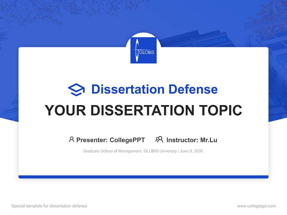 Graduate School of Management, GLOBIS University Graduation Thesis Defense PPT Template4:3 ratio PPT effect preview image7