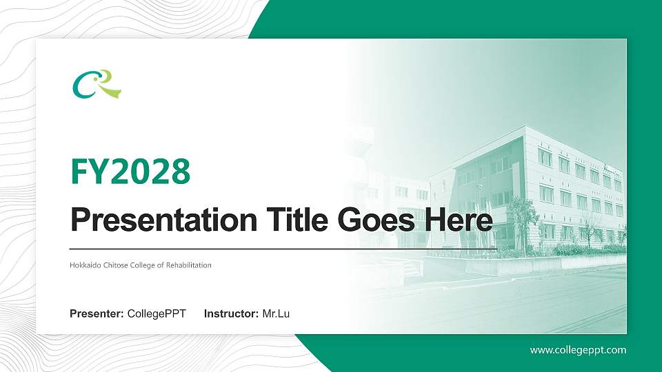 Hokkaido Chitose College of Rehabilitation Academic Presentation/Research Findings Report PPT Template16:9 ratio PPT effect preview image