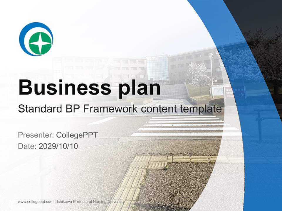 Ishikawa Prefectural Nursing University Competition/Entrepreneurship Contest PPT Template4:3 ratio PPT effect preview image9