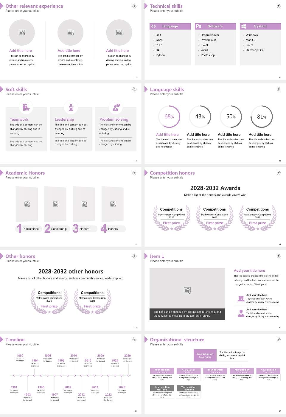 Gunma Prefectural Women’s University Resume PPT Template16:9 ratio PPT effect preview image3