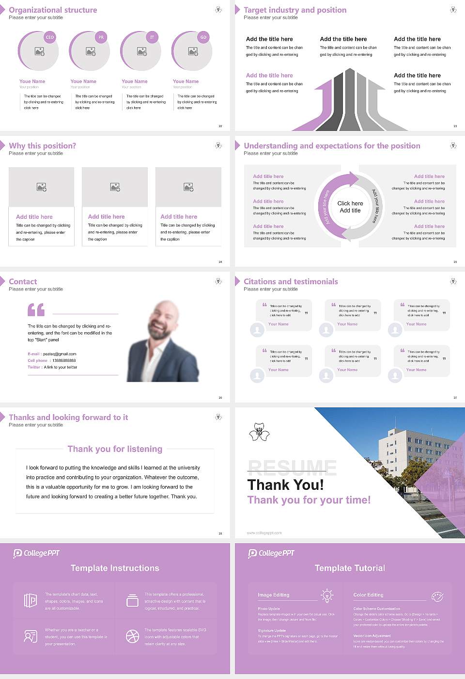Gunma Prefectural Women’s University Resume PPT Template16:9 ratio PPT effect preview image4