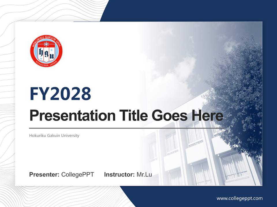 Hokuriku Gakuin University Academic Presentation/Research Findings Report PPT Template4:3 ratio PPT effect preview image5