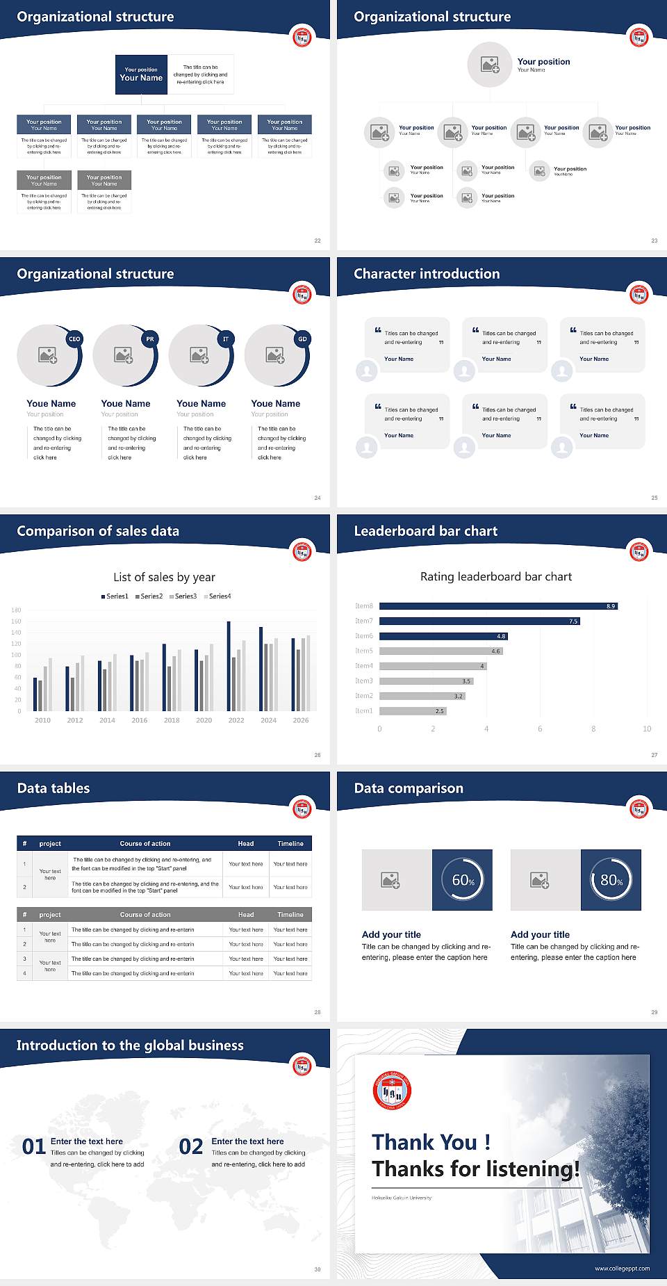 Hokuriku Gakuin University Academic Presentation/Research Findings Report PPT Template4:3 ratio PPT effect preview image4