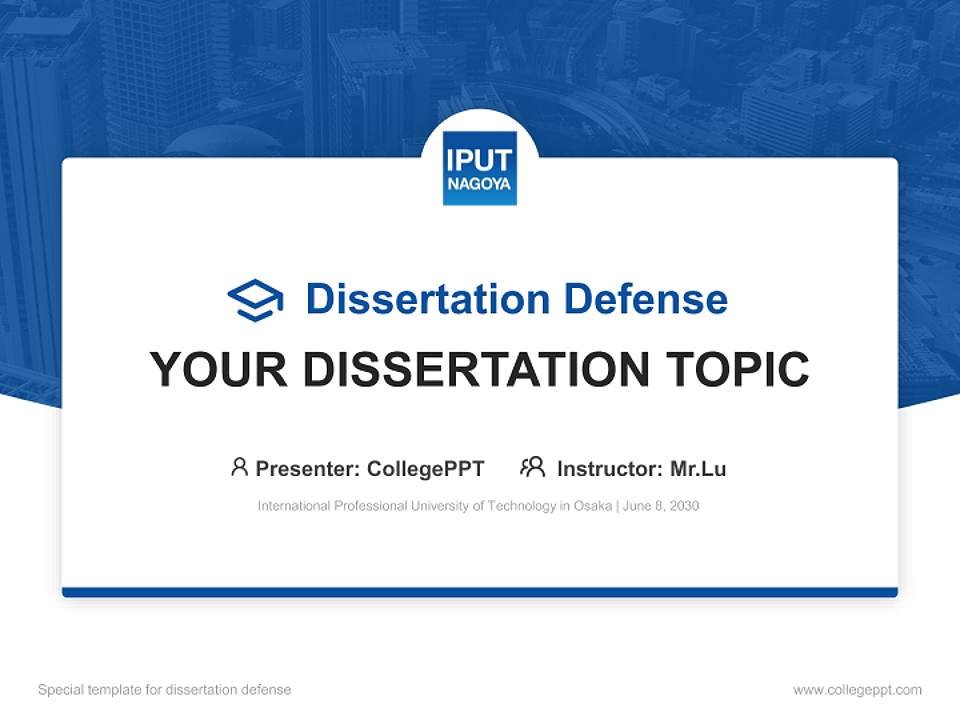 International Professional University of Technology in Osaka Graduation Thesis Defense PPT Template4:3 ratio PPT effect preview image7