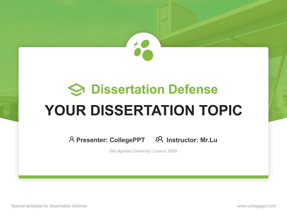 Gifu Kyoritsu University Graduation Thesis Defense PPT Template4:3 ratio PPT effect preview image7
