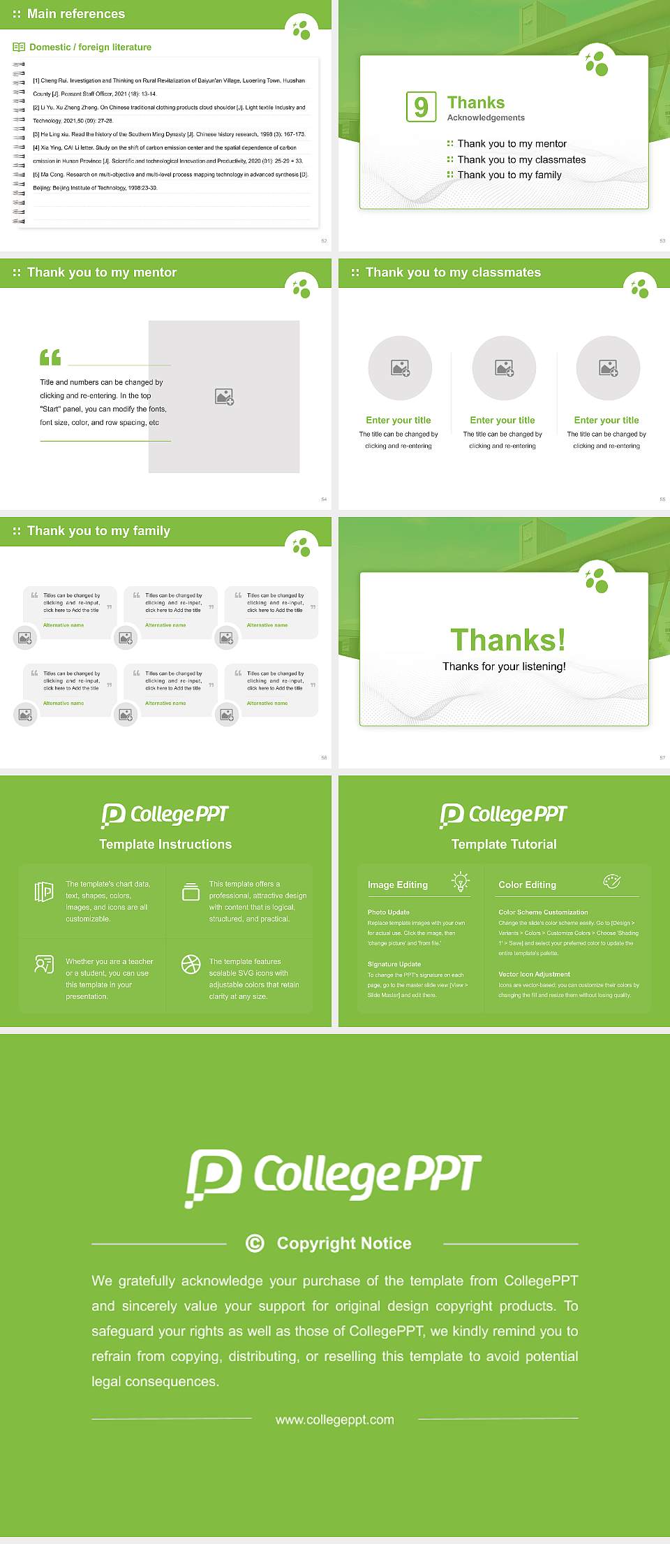 Gifu Kyoritsu University Graduation Thesis Defense PPT Template4:3 ratio PPT effect preview image7