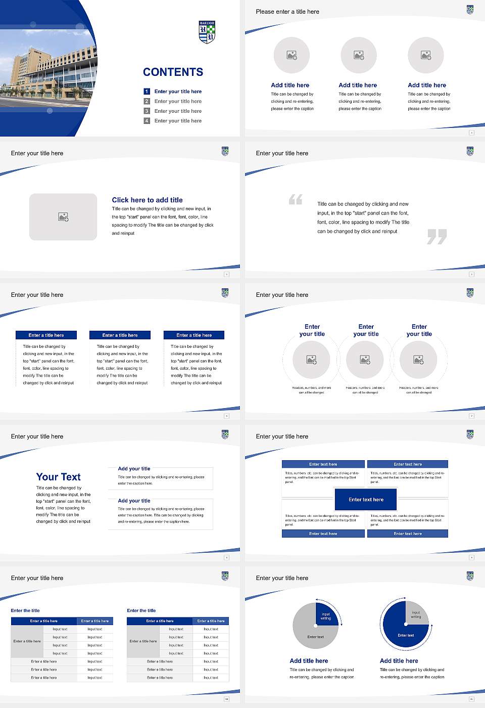 Hakuoh University Course/Courseware Creation PPT Template16:9 ratio PPT effect preview image2
