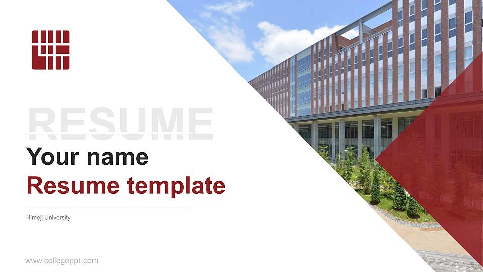 Himeji University Resume PPT Template16:9 ratio PPT effect preview image1