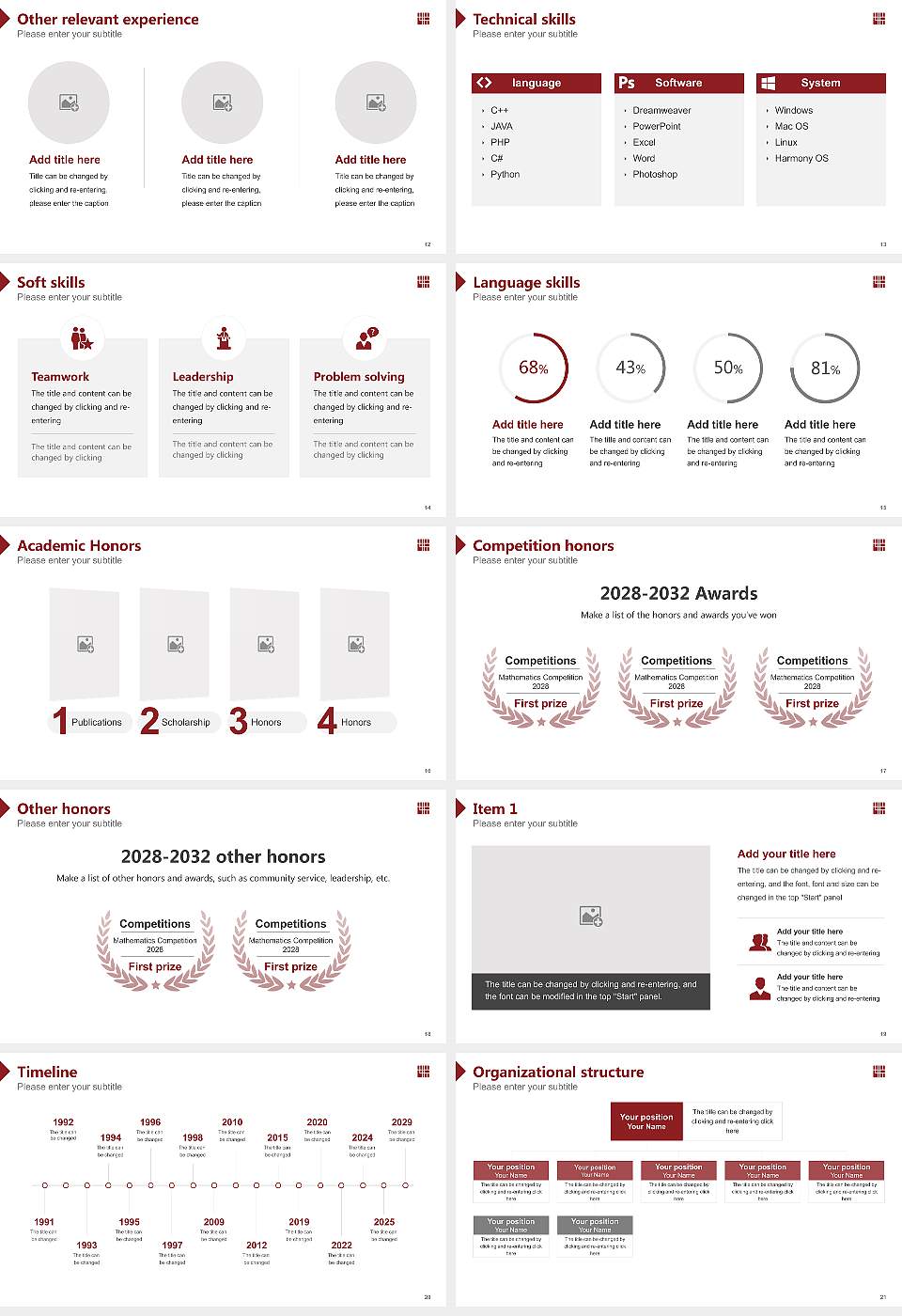 Himeji University Resume PPT Template16:9 ratio PPT effect preview image3