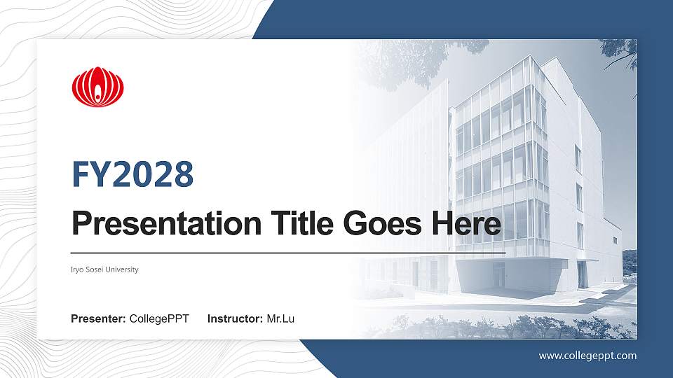 Iryo Sosei University Academic Presentation/Research Findings Report PPT Template16:9 ratio PPT effect preview image