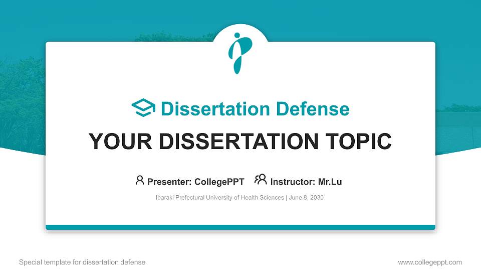 Ibaraki Prefectural University of Health Sciences Graduation Thesis Defense PPT Template16:9 ratio PPT effect preview image1