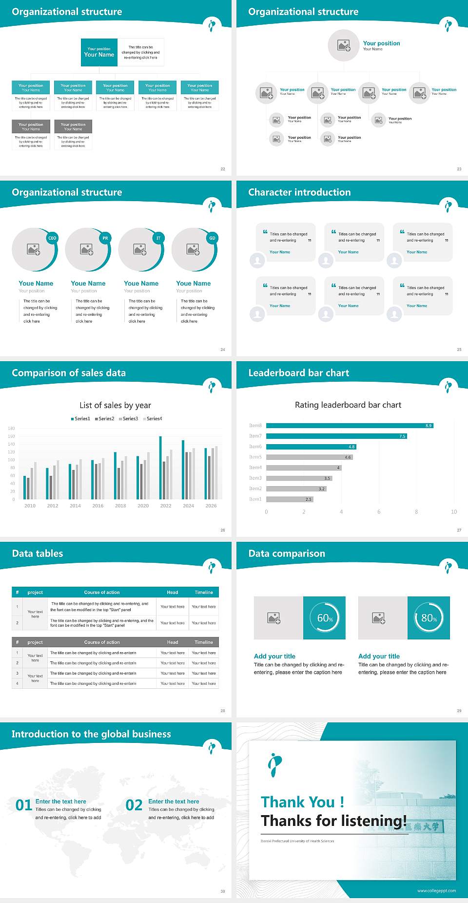 Ibaraki Prefectural University of Health Sciences Academic Presentation/Research Findings Report PPT Template4:3 ratio PPT effect preview image4