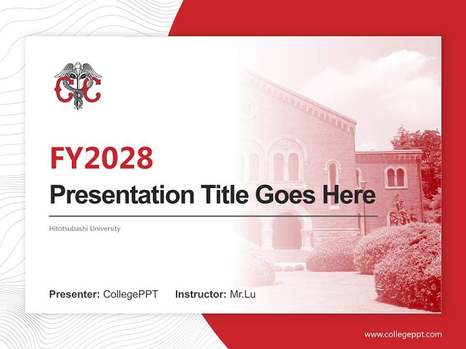 Hitotsubashi University Academic Presentation/Research Findings Report PPT Template4:3 ratio PPT effect preview image5