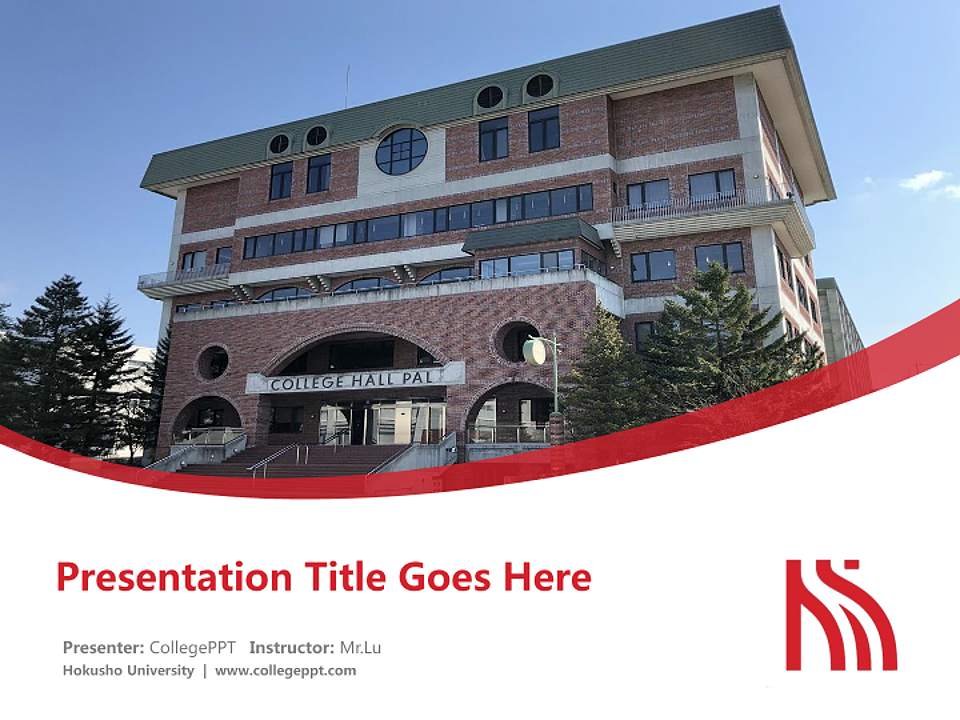 Hokusho University Course/Courseware Creation PPT Template4:3 ratio PPT effect preview image5