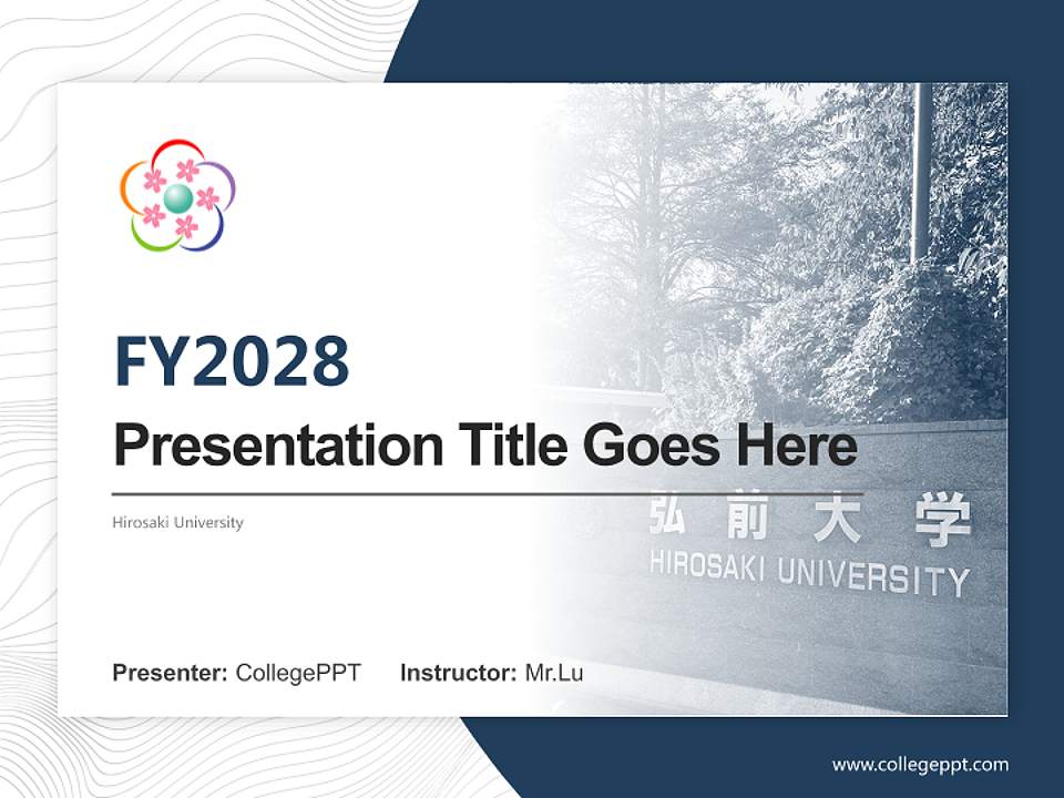 Hirosaki University Academic Presentation/Research Findings Report PPT Template4:3 ratio PPT effect preview image5