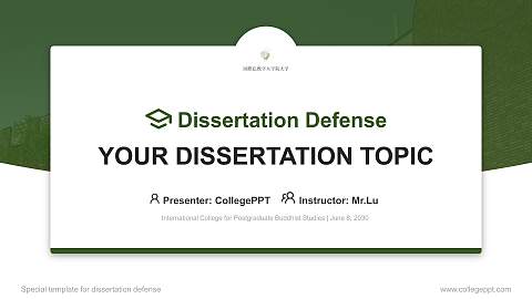 International College for Postgraduate Buddhist Studies Graduation Thesis Defense PPT Template