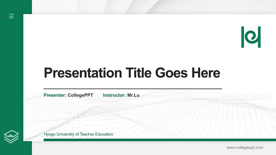 Hyogo University of Teacher Education Thesis Proposal/Graduation Defense PPT Template16:9 ratio PPT effect preview image