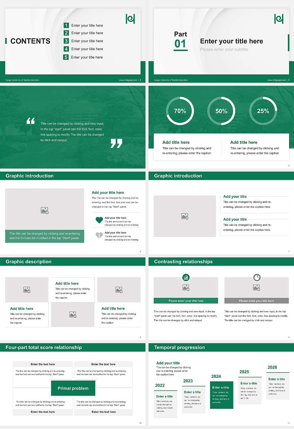 Hyogo University of Teacher Education Thesis Proposal/Graduation Defense PPT Template16:9 ratio PPT effect preview image2