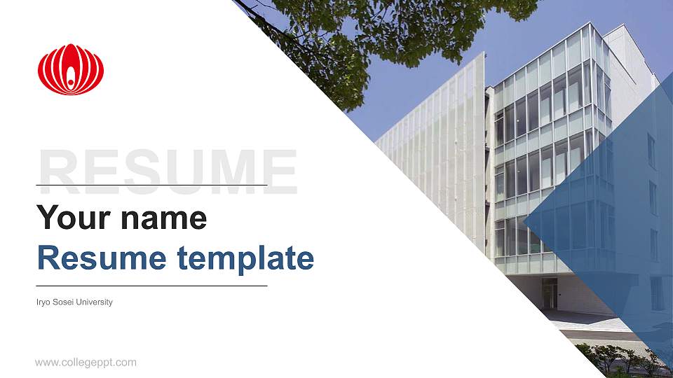 Iryo Sosei University Resume PPT Template16:9 ratio PPT effect preview image