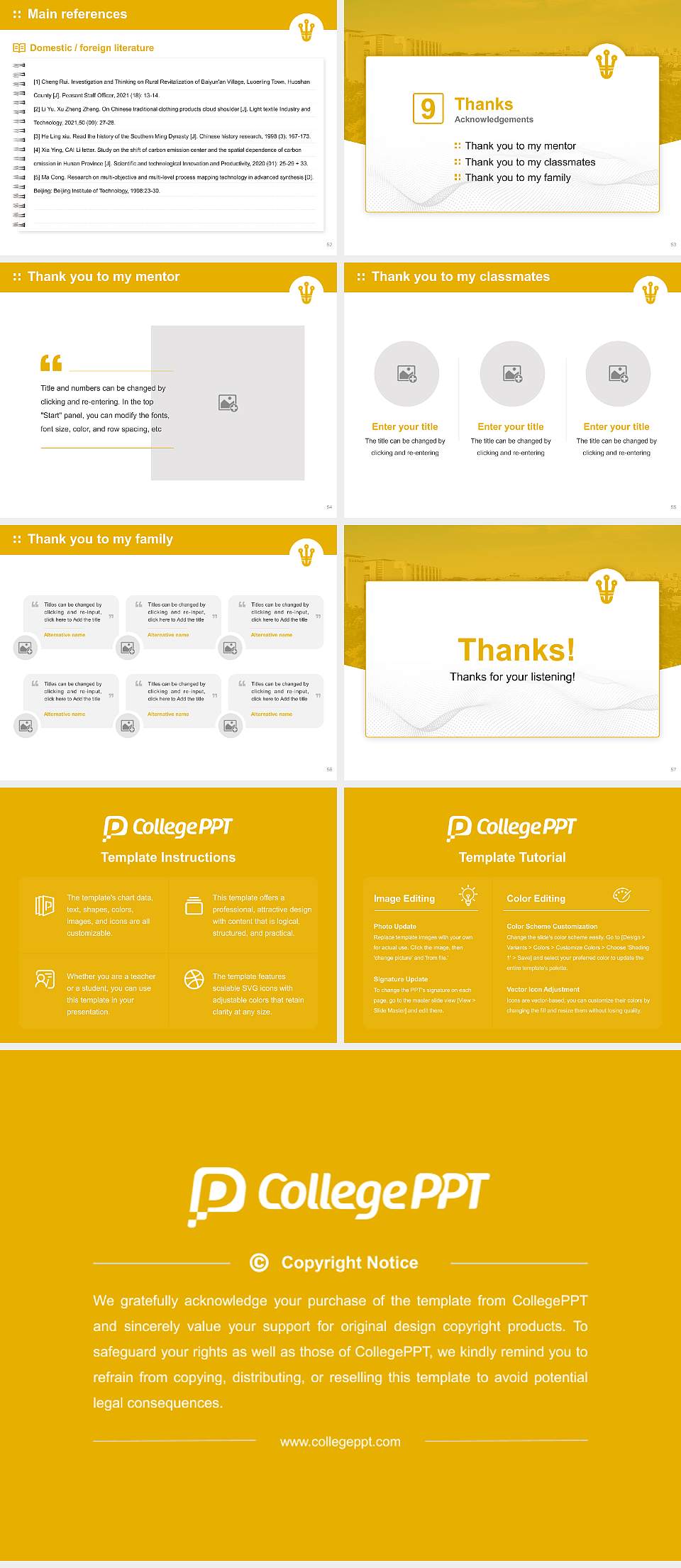 Hoshi University Graduation Thesis Defense PPT Template4:3 ratio PPT effect preview image7