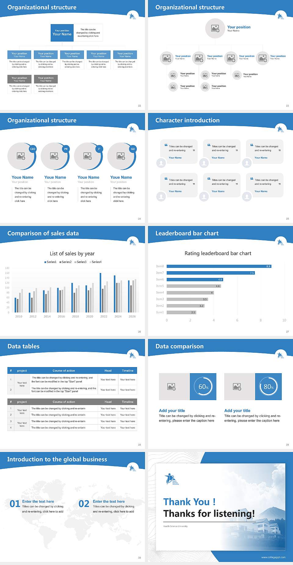 Health Science University Academic Presentation/Research Findings Report PPT Template4:3 ratio PPT effect preview image4
