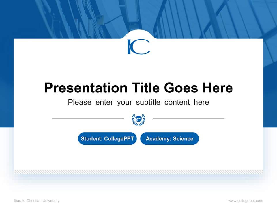 Ibaraki Christian University National Scholarship Defense PPT Template4:3 ratio PPT effect preview image4