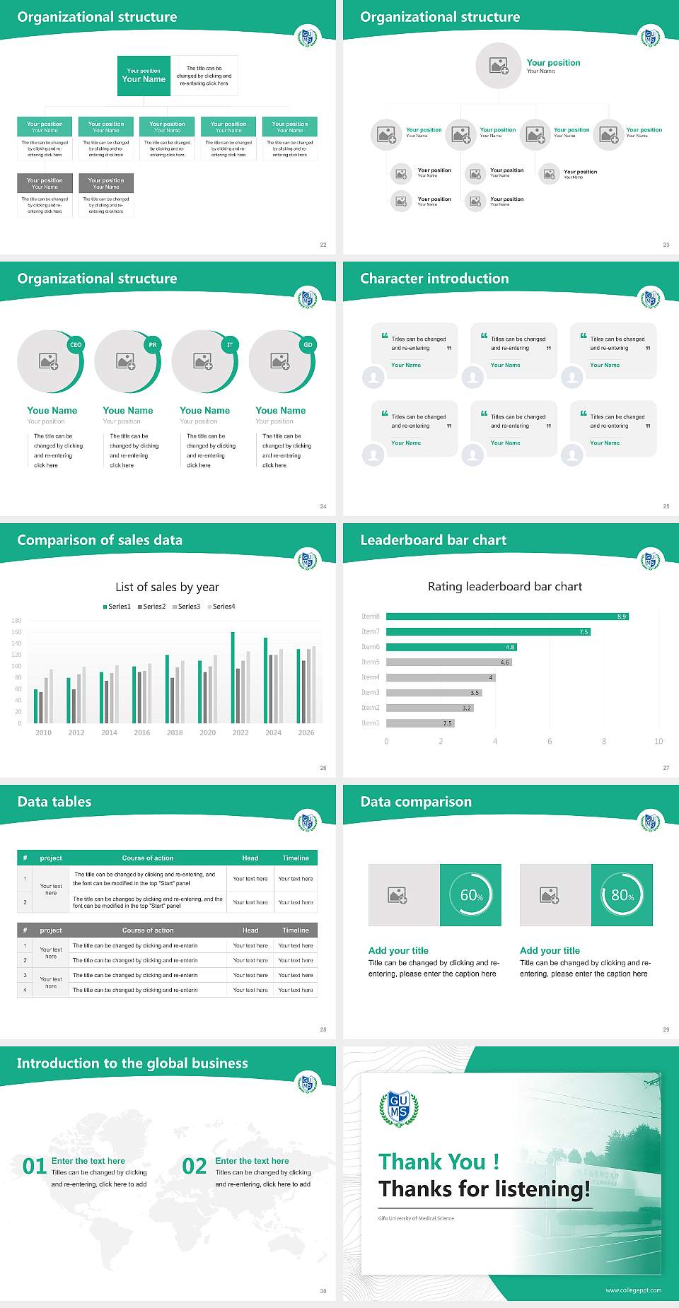 Gifu University of Medical Science Academic Presentation/Research Findings Report PPT Template4:3 ratio PPT effect preview image4