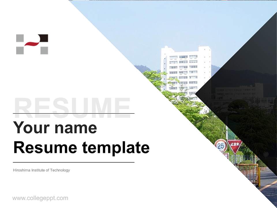Hiroshima Institute of Technology Resume PPT Template4:3 ratio PPT effect preview image5