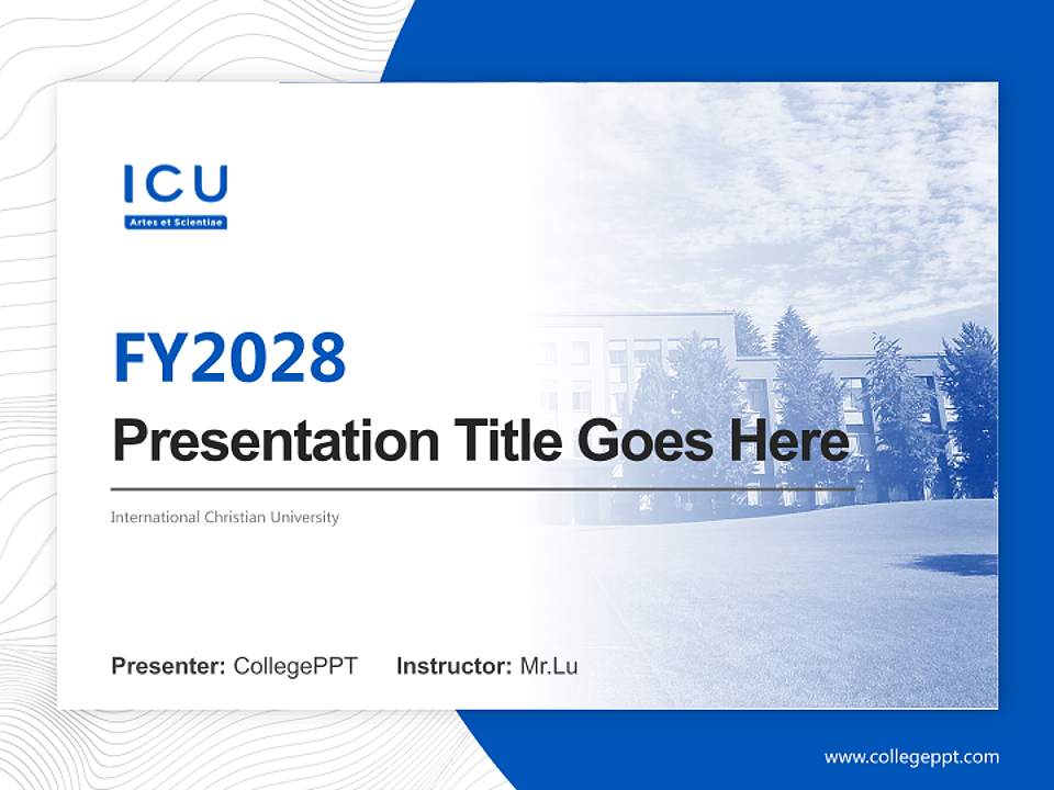 International Christian University Academic Presentation/Research Findings Report PPT Template4:3 ratio PPT effect preview image5