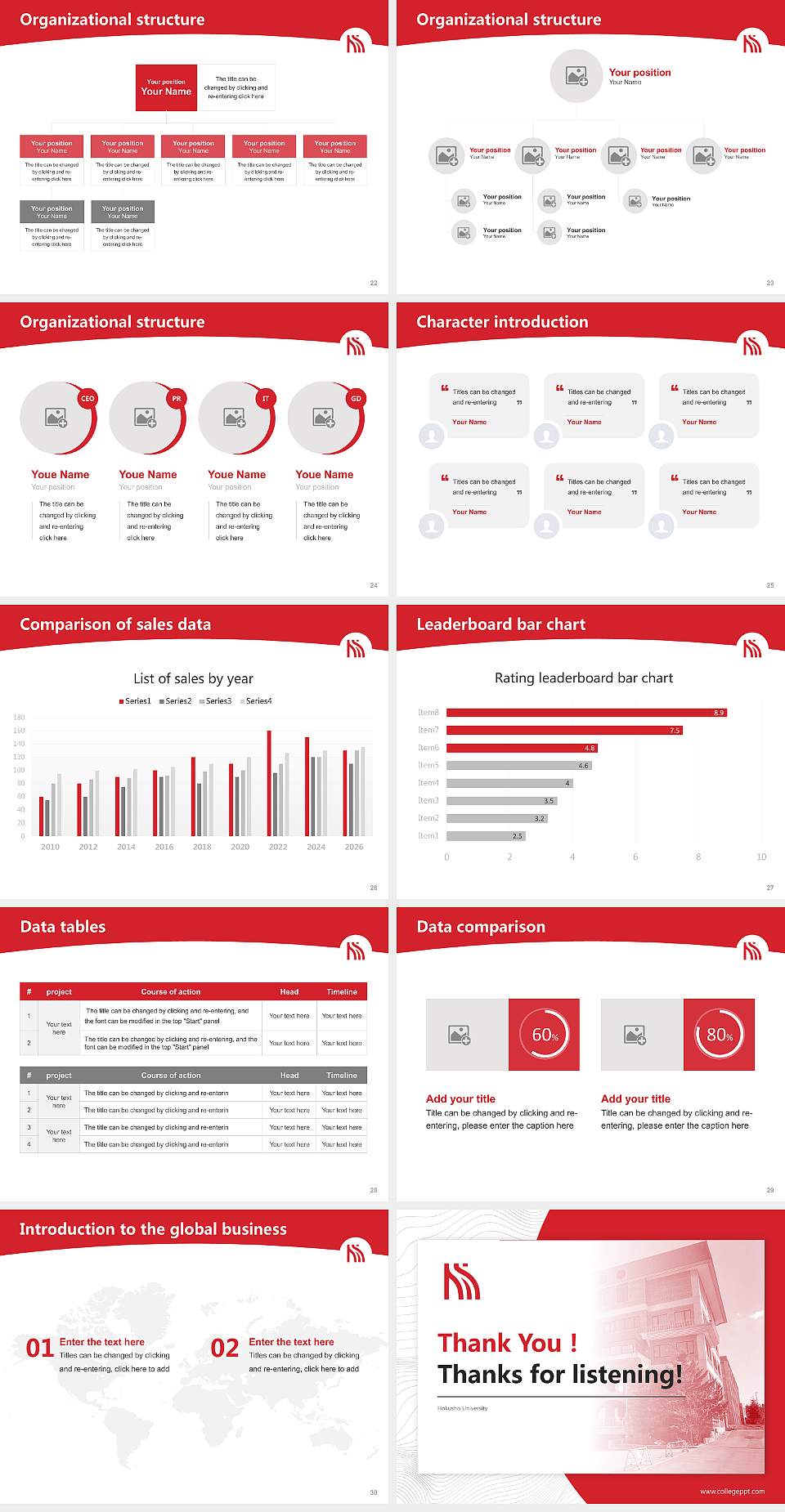 Hokusho University Academic Presentation/Research Findings Report PPT Template4:3 ratio PPT effect preview image4