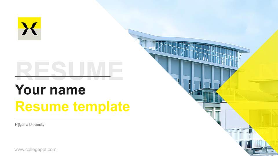 Hijiyama University Resume PPT Template16:9 ratio PPT effect preview image