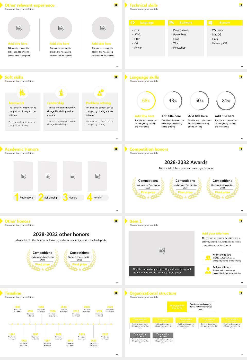 Hijiyama University Resume PPT Template16:9 ratio PPT effect preview image3