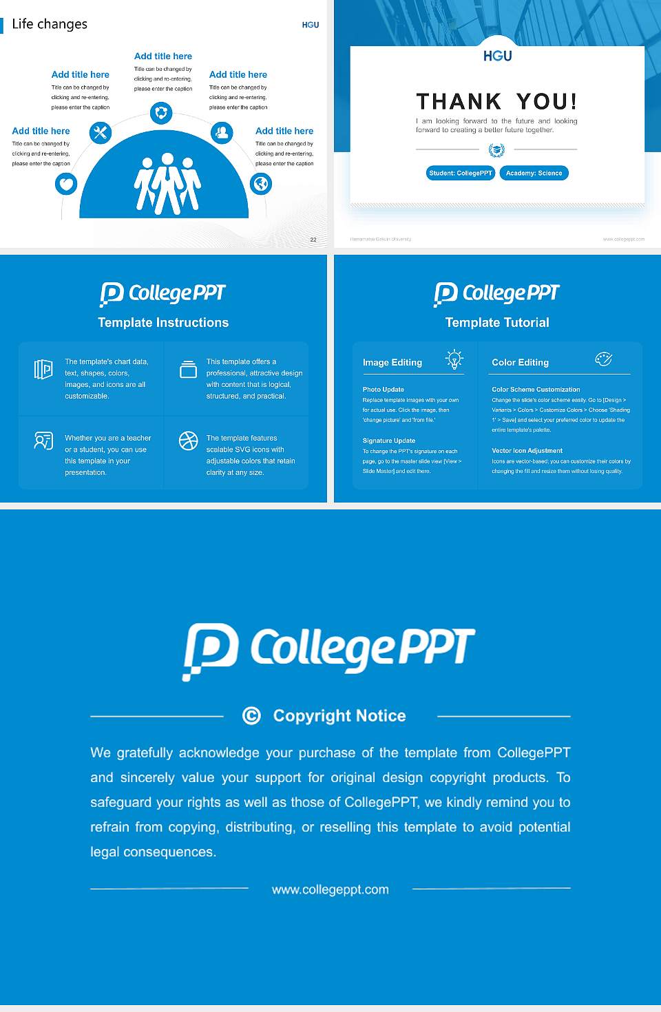 Hamamatsu Gakuin University National Scholarship Defense PPT Template4:3 ratio PPT effect preview image4