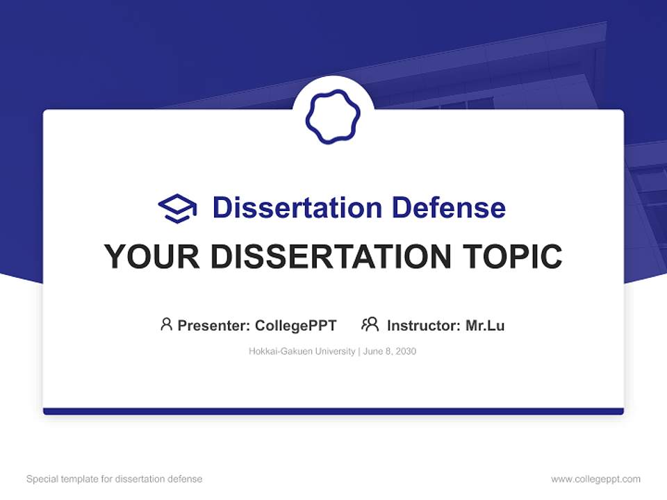 Hokkai-Gakuen University Graduation Thesis Defense PPT Template4:3 ratio PPT effect preview image7