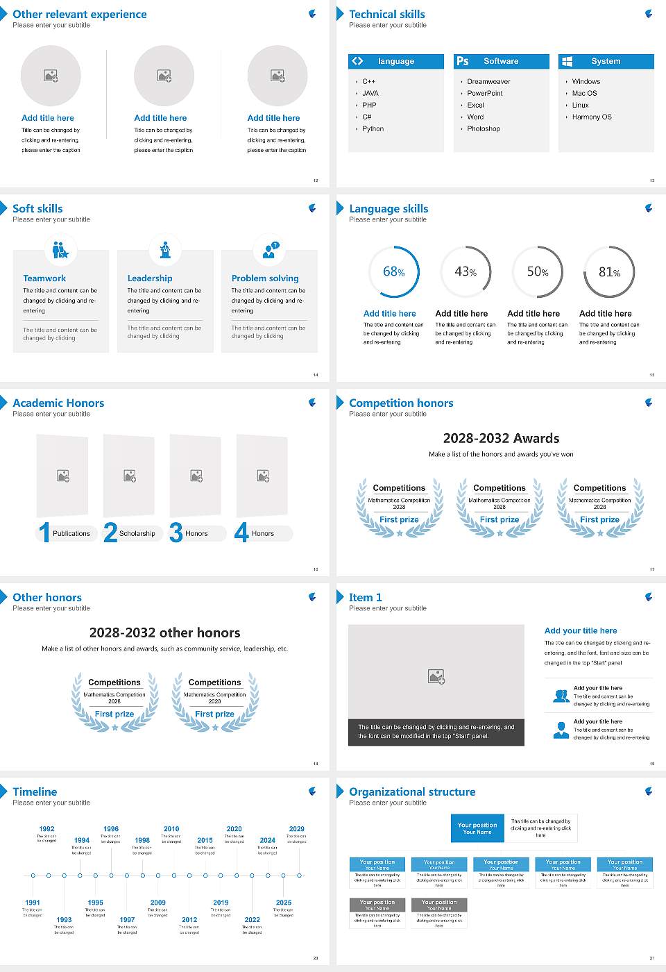 Gifu Shotoku Gakuen University Resume PPT Template16:9 ratio PPT effect preview image3