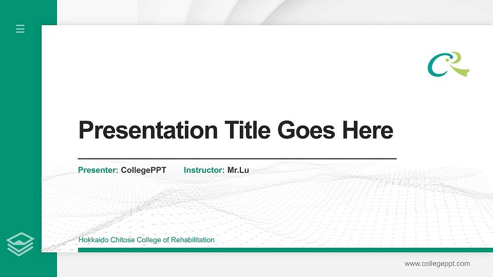 Hokkaido Chitose College of Rehabilitation Thesis Proposal/Graduation Defense PPT Template16:9 ratio PPT effect preview image