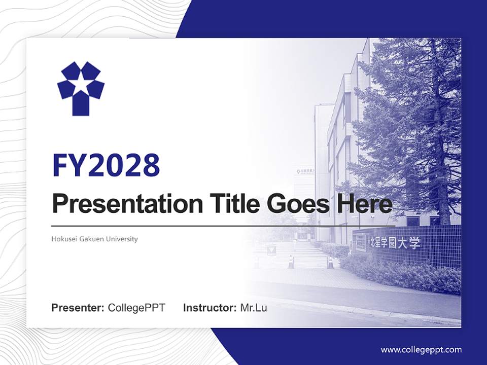 Hokusei Gakuen University Academic Presentation/Research Findings Report PPT Template4:3 ratio PPT effect preview image5