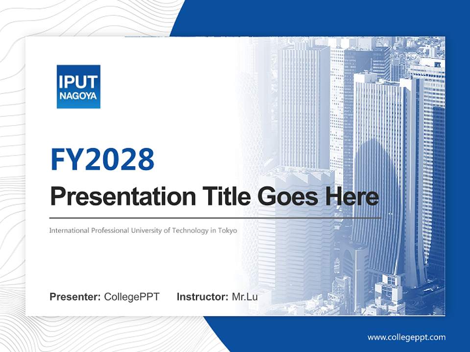 International Professional University of Technology in Tokyo Academic Presentation/Research Findings Report PPT Template4:3 ratio PPT effect preview image5