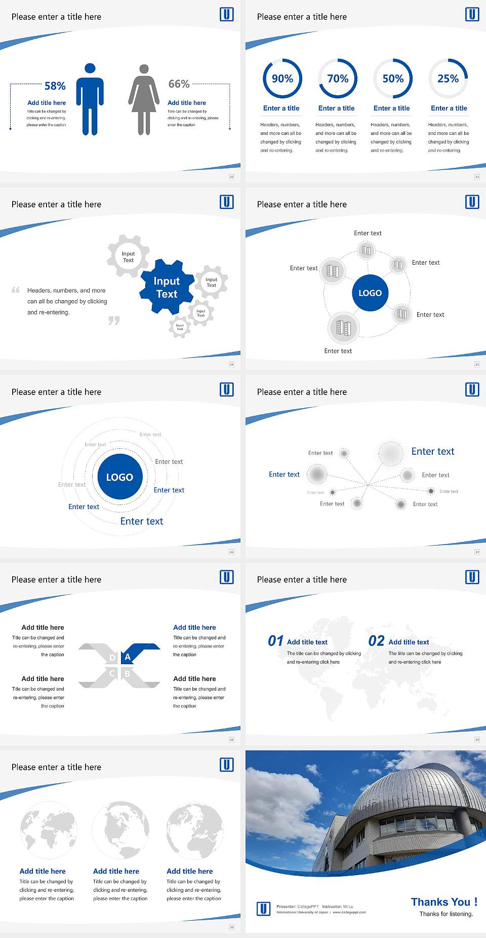 International University of Japan Course/Courseware Creation PPT Template4:3 ratio PPT effect preview image4