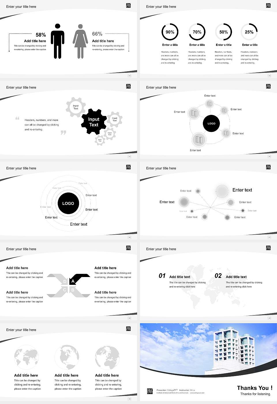 Institute of Advanced Media Arts and Sciences Course/Courseware Creation PPT Template16:9 ratio PPT effect preview image4