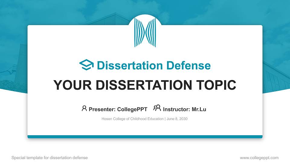 Hosen College of Childhood Education Graduation Thesis Defense PPT Template16:9 ratio PPT effect preview image