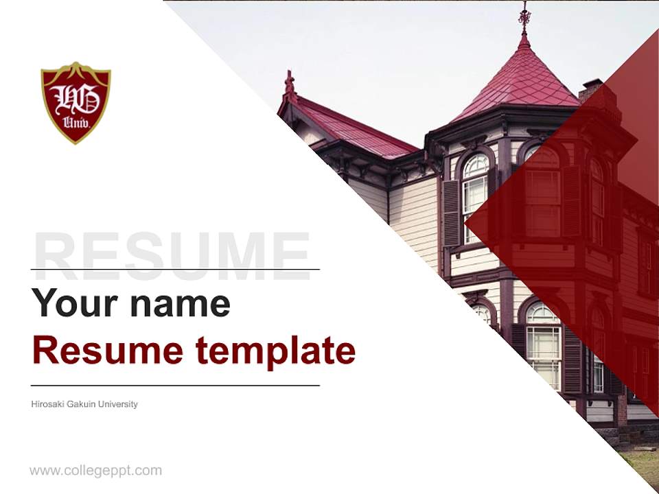 Hirosaki Gakuin University Resume PPT Template4:3 ratio PPT effect preview image5